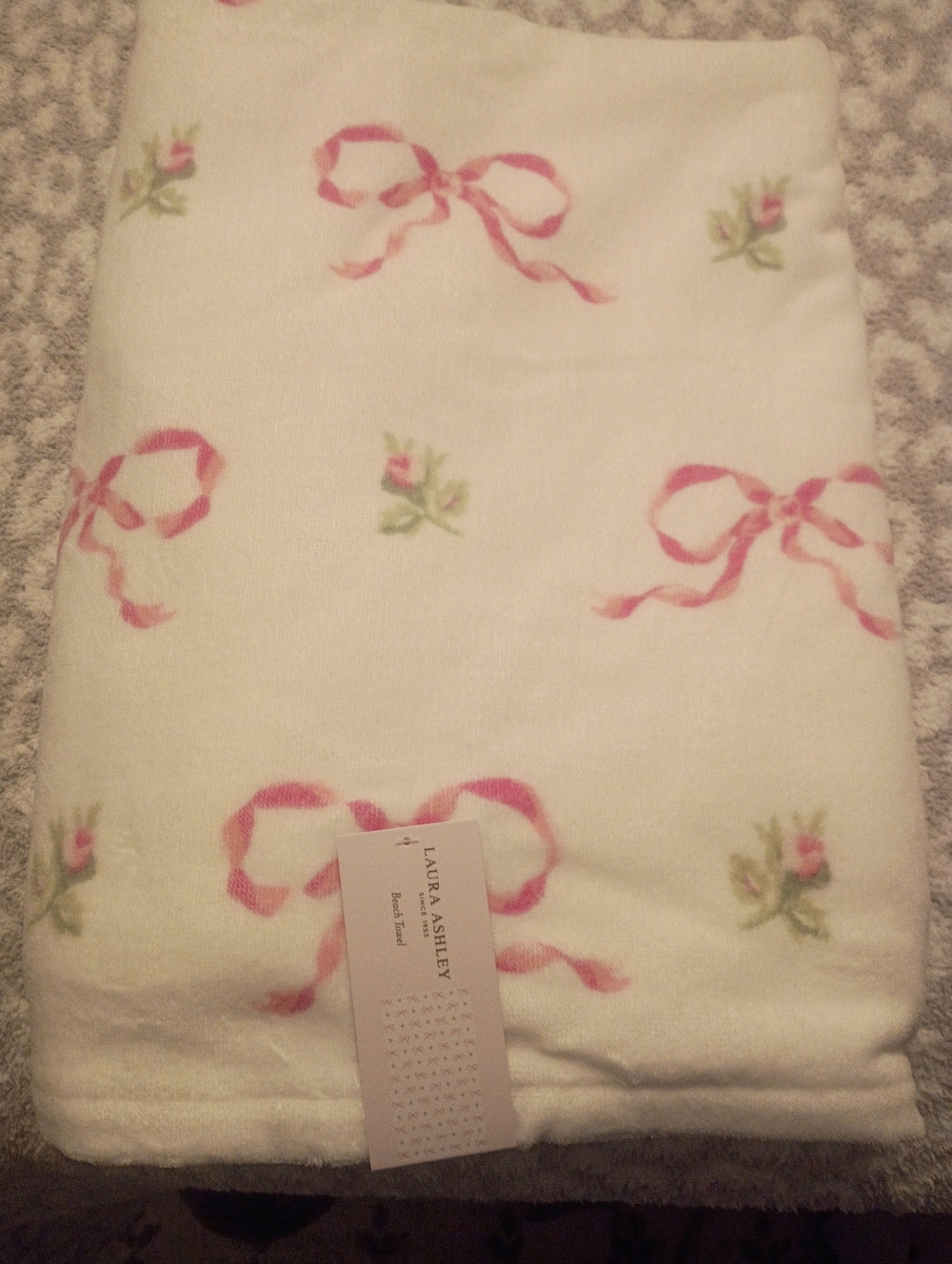 Laura Ashley Floral Bow Beach Towel